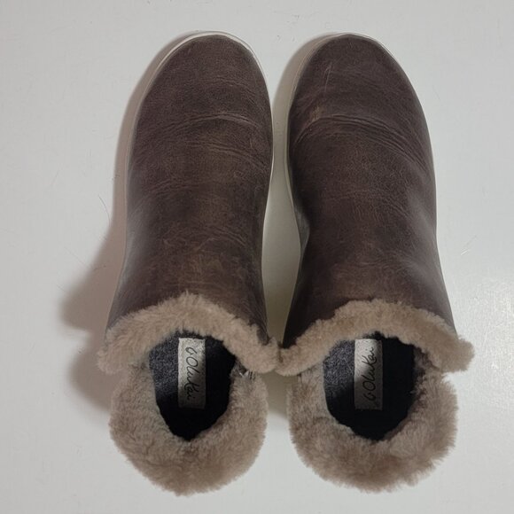 NEW Malua Hulu Olukai Slip On Boots Womens 9 Brown Fur Sneaker - Picture 4 of 9